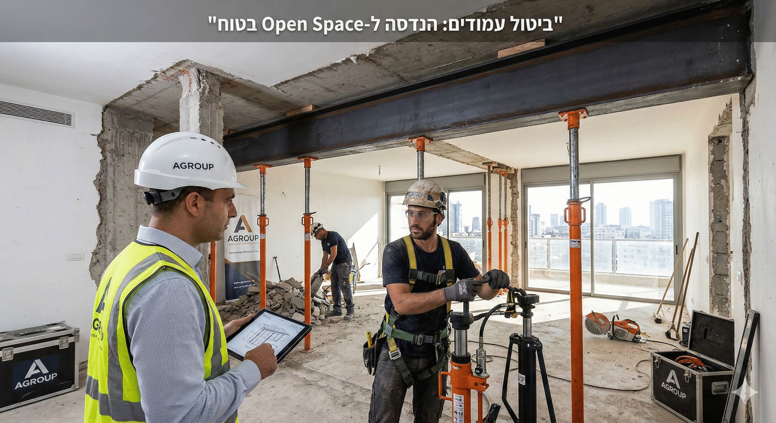 ביטול עמודים בסלון